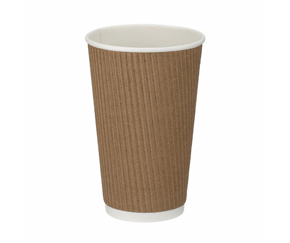 16oz Kraft Ripple Wall Hot Cup (PE Lined)