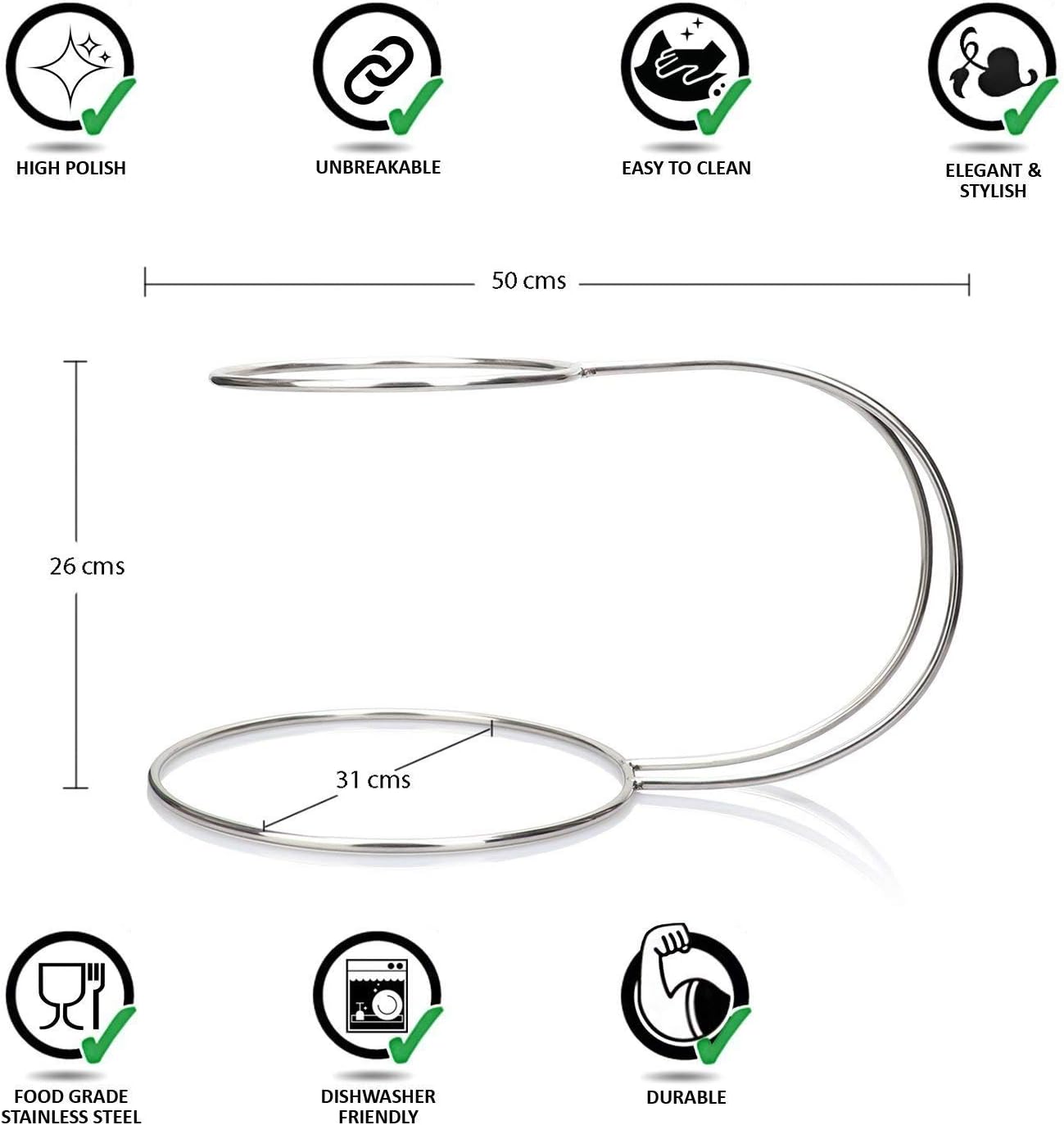 Elegant Silver 2 Tier Wedding Cake Stand | Dessert & Cupcake Display | Lightweight Stainless Steel