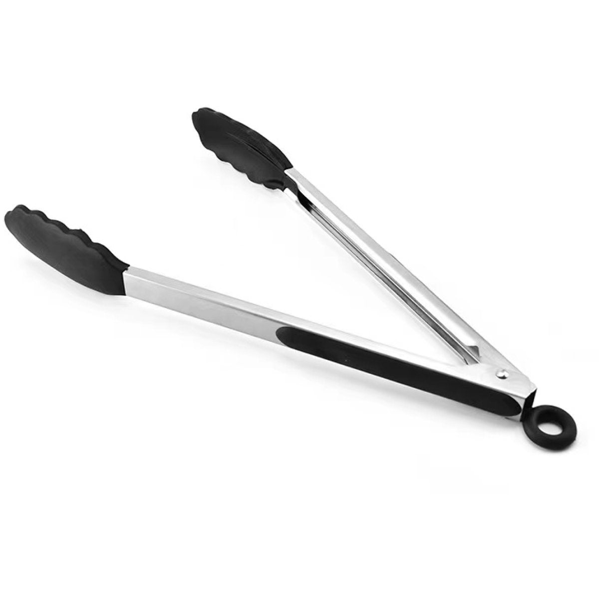 12" Silicone Tongs Black (7839)