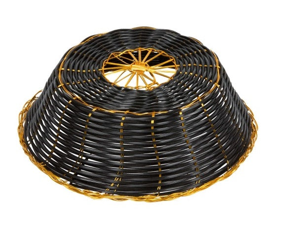 Round Basket Black with Gold Trim (7908)