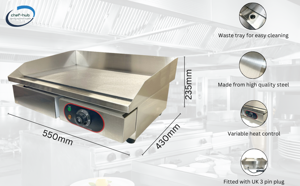 Chef-Hub 3kW Counter Top Electric Griddle