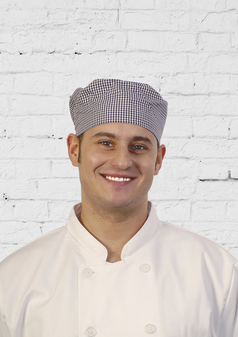 Classic Skull Cap - Small Blue and White Check