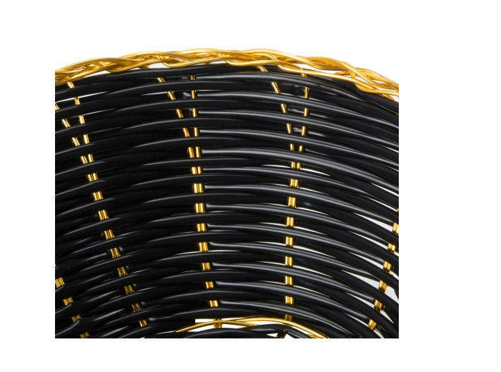 Oval Basket Black with Gold Trim (7907)