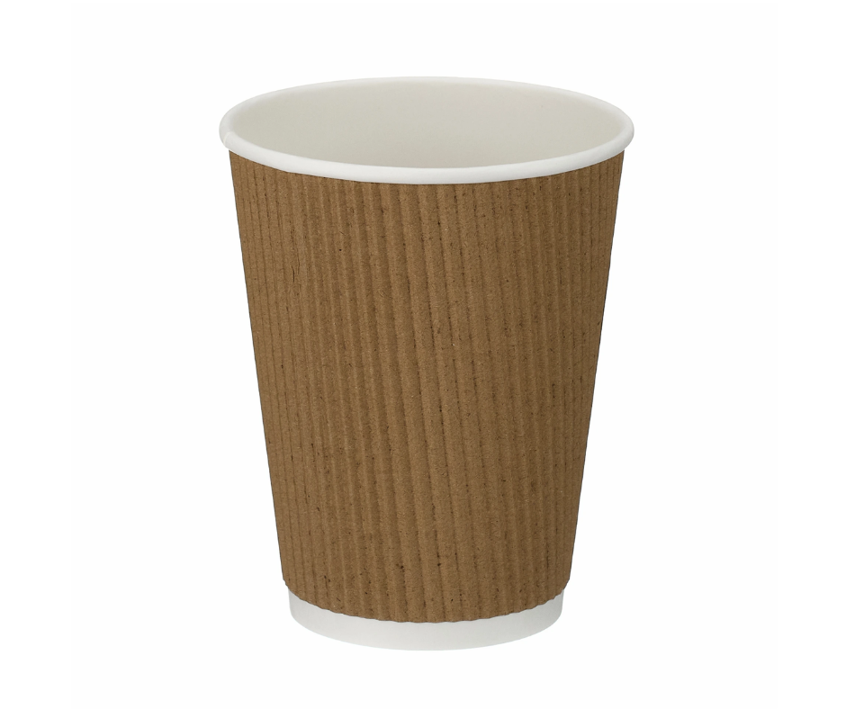 12oz Kraft Ripple Wall Hot Cup (PE Lined)