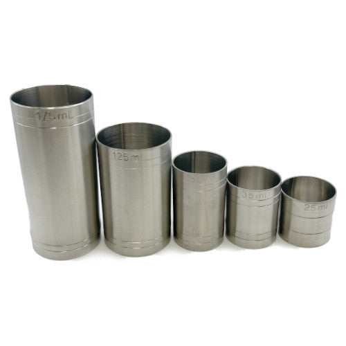 Set of 5 Thimble Bar Measures / Jiggers