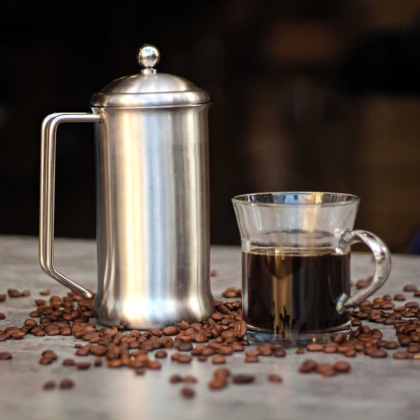 Stainless Steel 400ml Cafetiere Satin Finish