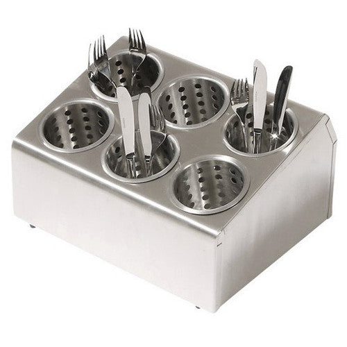 Chef-Hub Stainless Steel Holed 6 Slot Cutlery Dispenser