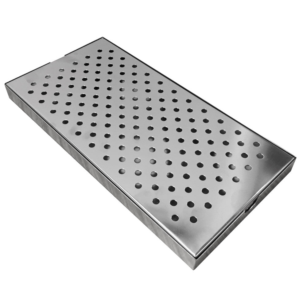 Long Deluxe Bar Drip Tray - Stainless Steel Effect, 16.5 Inch, For Pub/Home Bar