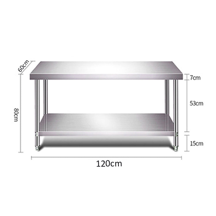 600 x 1200cm Commercial Kitchen Prep Table