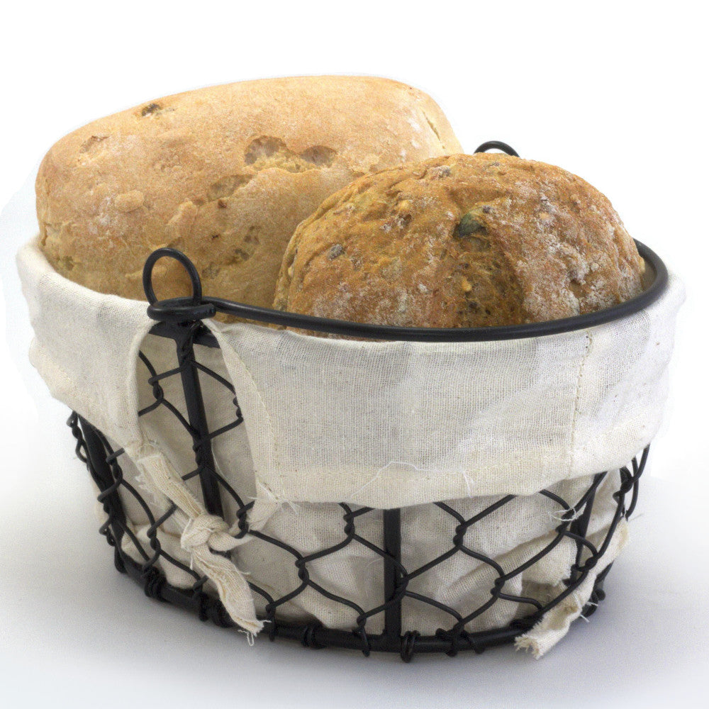 Oval Wire Basket with Lined Cloth