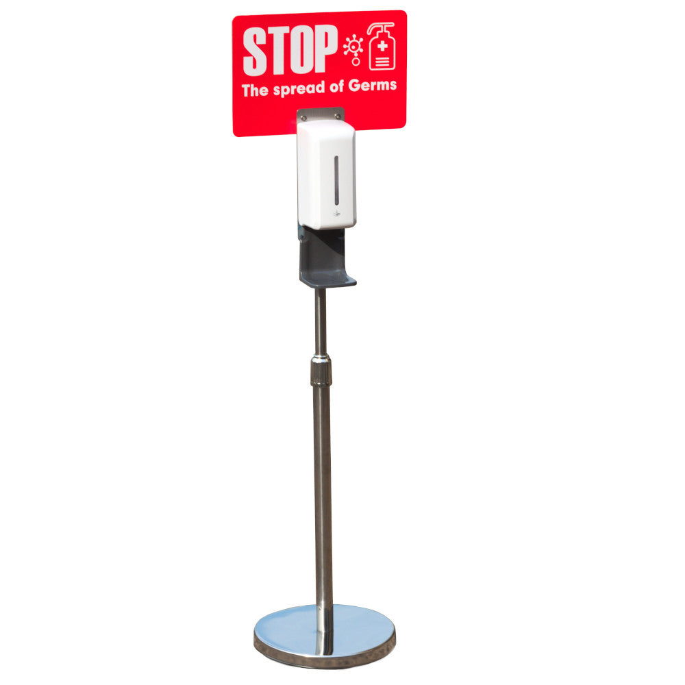 850ml automatic soap dispenser with adjustable floor stand & sign