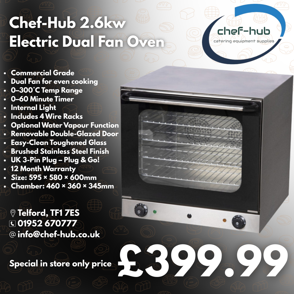 Commercial 2.6kW Dual Fan Convection Oven – Only £399.99 When Collected In Store