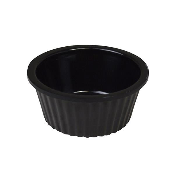 Melamine Black Ramekin FlutedSet of 12