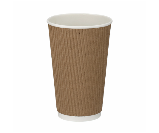16oz Kraft Ripple Wall Hot Cup (PE Lined)
