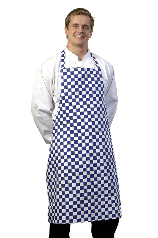 Blue White Check Bib Apron
