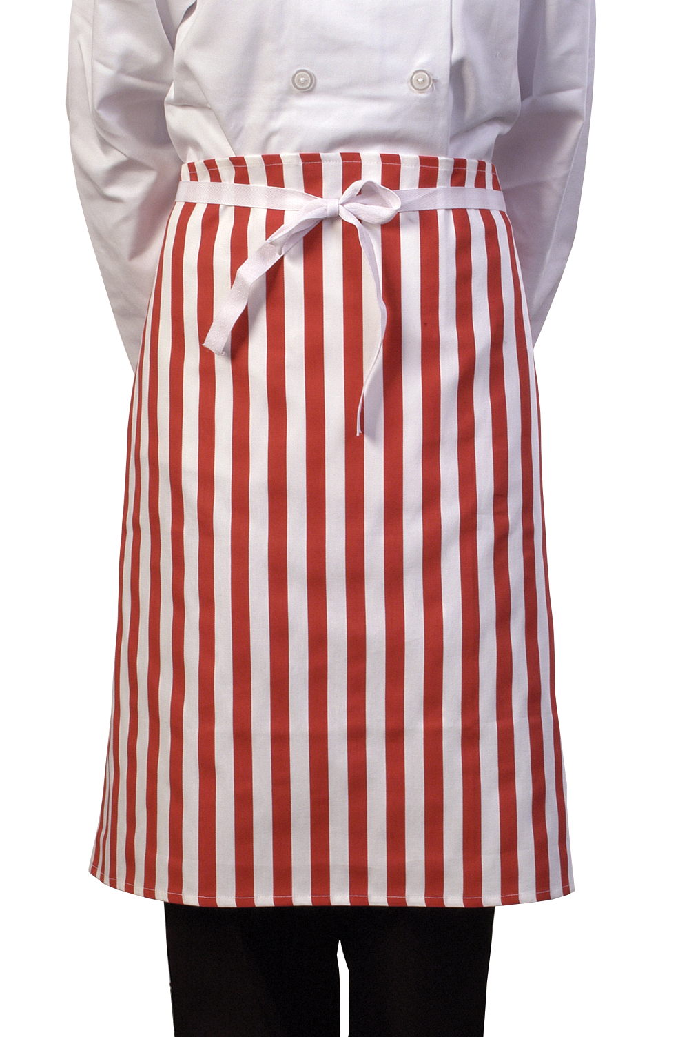 Traditional Red & White Stripe Waist Apron