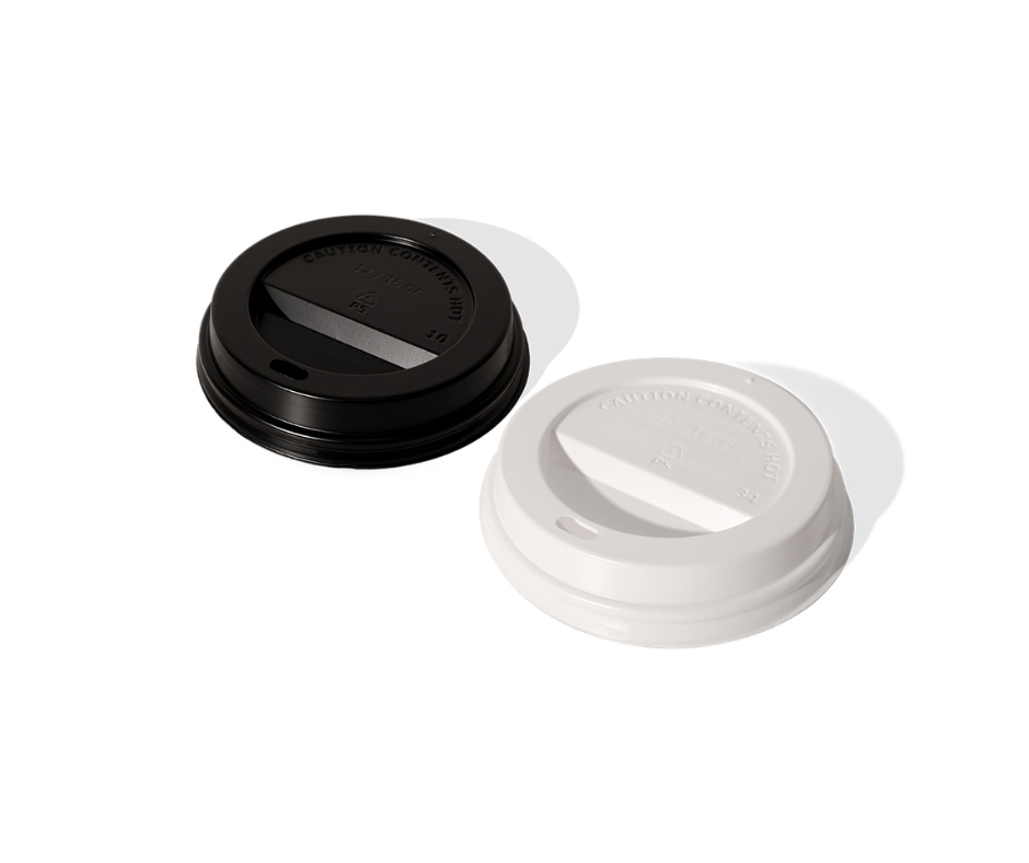 90mm WHITE Sip-Thru Lid for use with 12-16oz cup