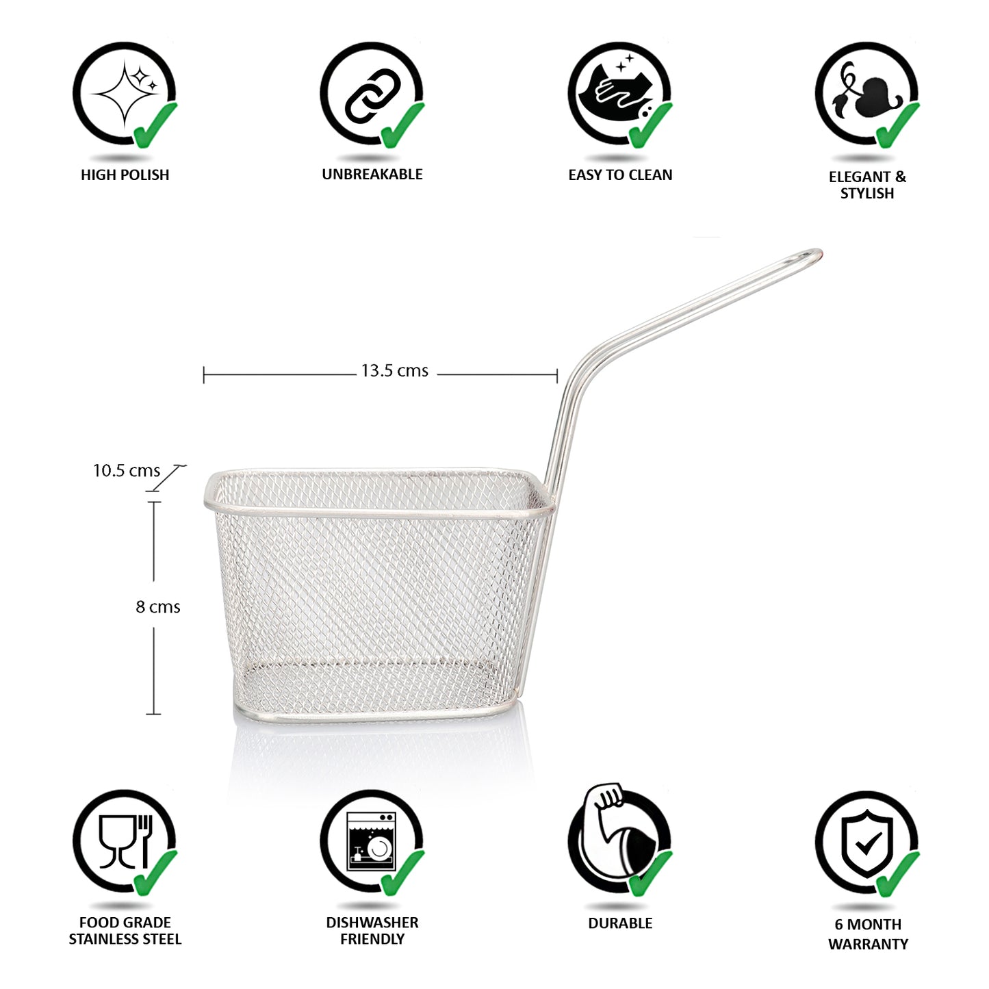 13cm rectangle chip basket