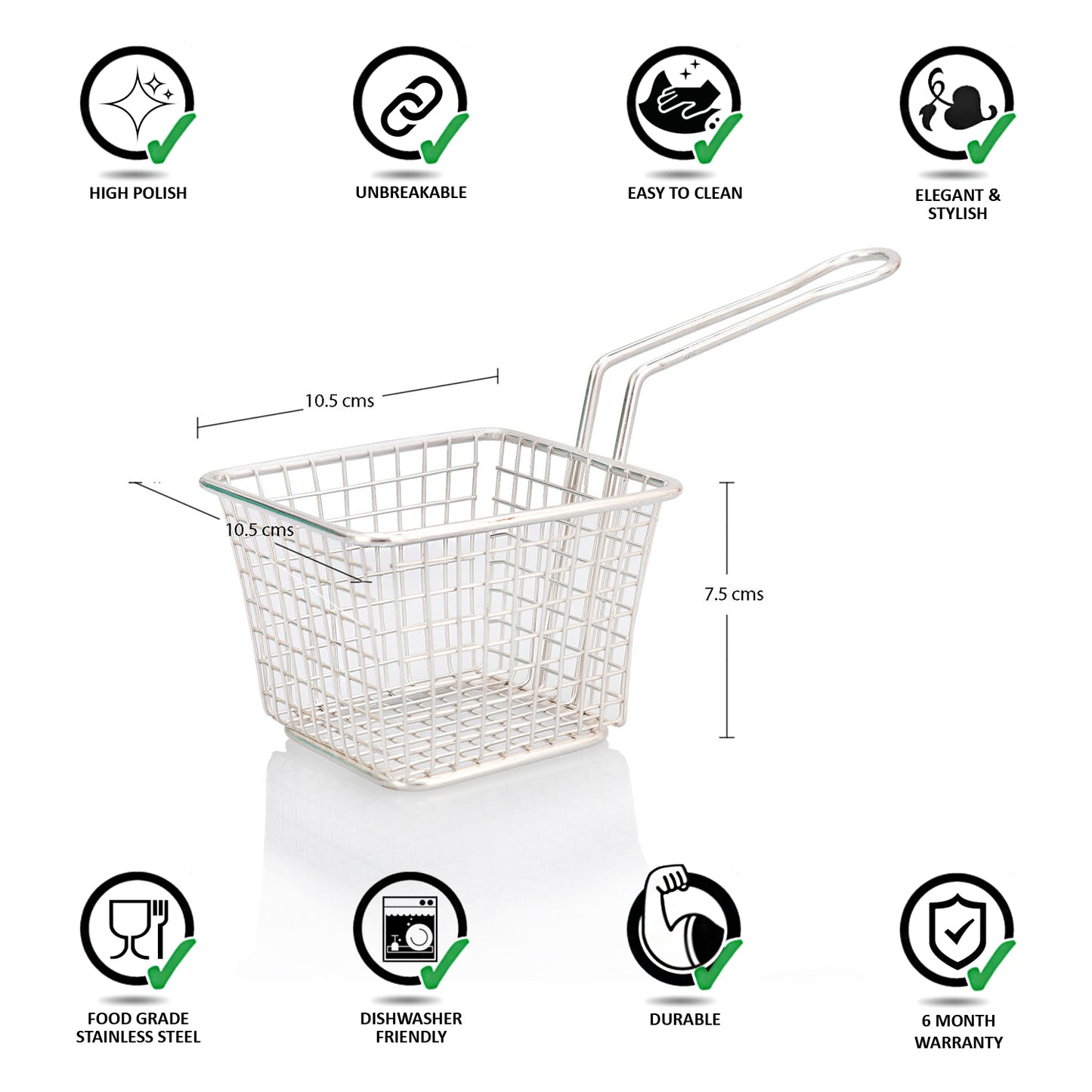 10.5cm square fry basket