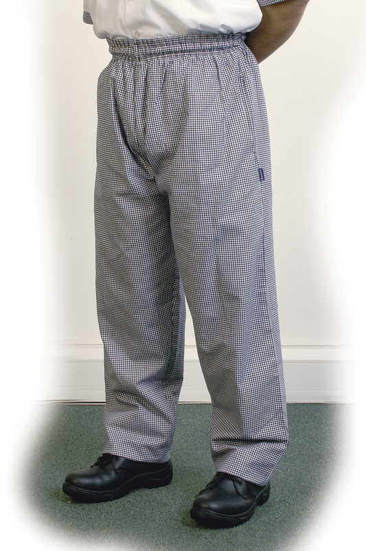 Black Check Baggy Chef's Trouser Unisex