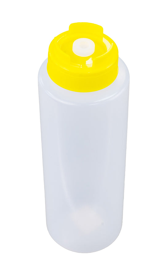 32oz Yellow Sauce Bottle - Silicone Anti Drip Tip (7829)