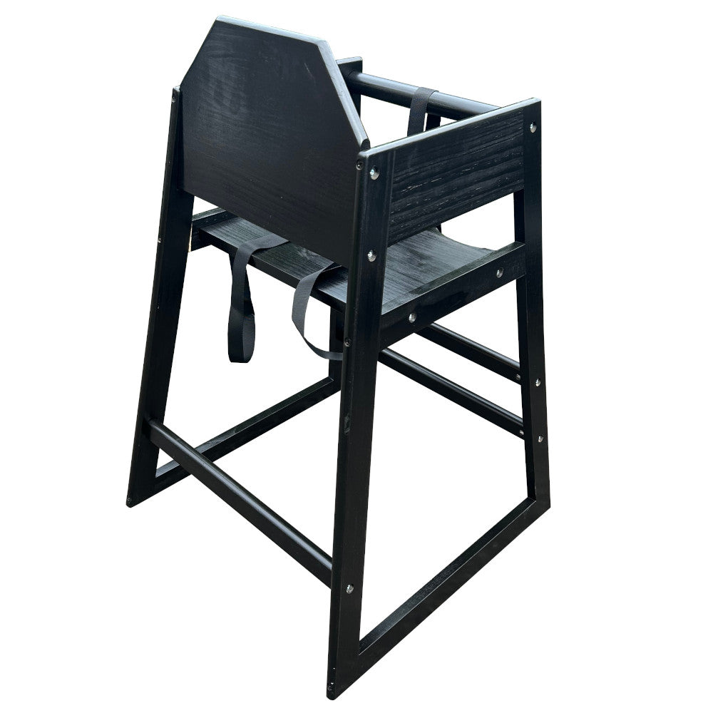 COMMERCIAL BLACK WOODEN STACKABLE BABY HIGH CHAIR CONFORMS TO BS EN 14988:2006 PTS 1&2 (Copy)