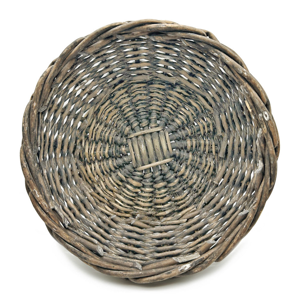 19cm Round Rustic Whitewash Brown Bread Basket