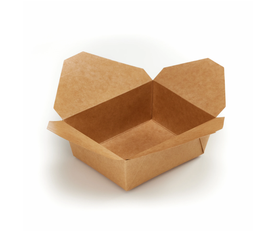 Medium #8 Kraft Folded Board Food Box (PE Lined)