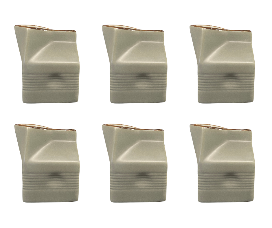 Set of 6 Grey Porcelain Milk Jugs 200ml Creamer Pitchers Coffee Tea Sauce Pourers