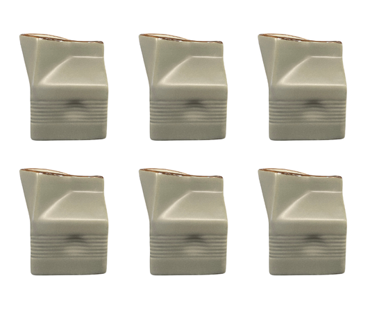 Set of 6 Grey Porcelain Milk Jugs 200ml Creamer Pitchers Coffee Tea Sauce Pourers
