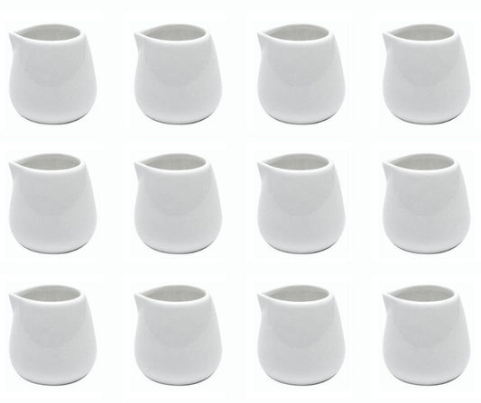 Box Qty Discount 12 x 1.5oz Milk Pouring Jugs White Ceramic