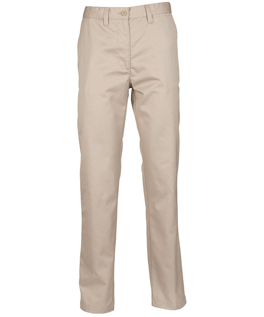 Ladies Flat Fronted Chino Trouser - Stone