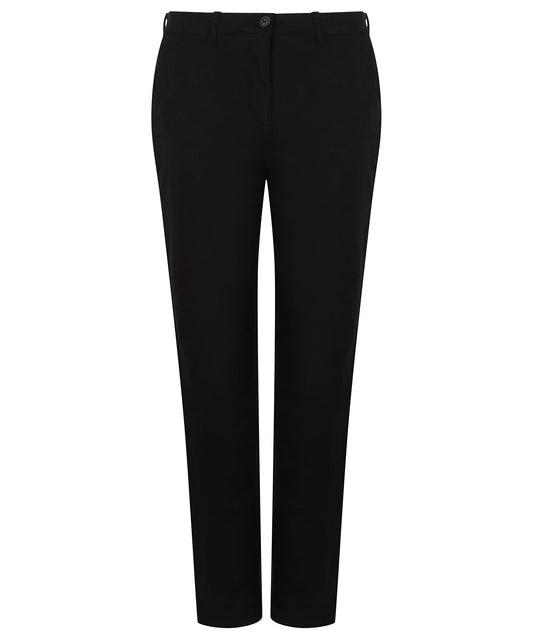 Ladies Stretch Chinos with Flexible Waistband - Black