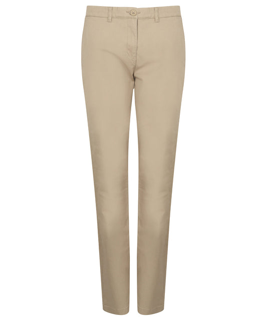 Ladies Stretch Chinos with Flexible Waistband - Stone