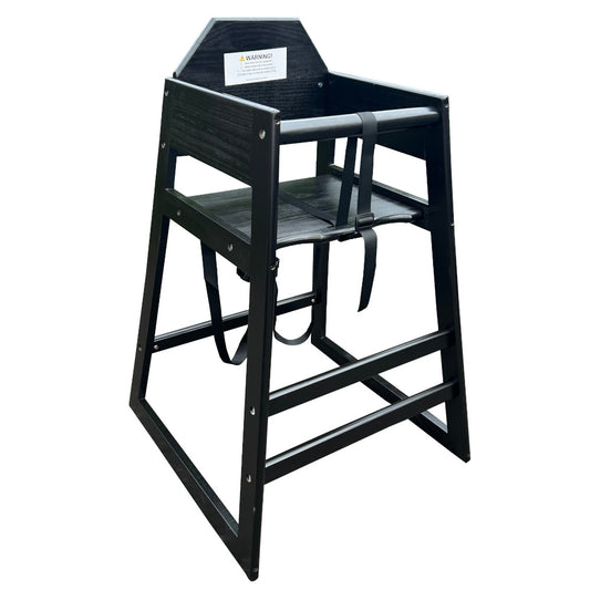 COMMERCIAL BLACK WOODEN STACKABLE BABY HIGH CHAIR CONFORMS TO BS EN 14988:2006 PTS 1&2 (Copy)