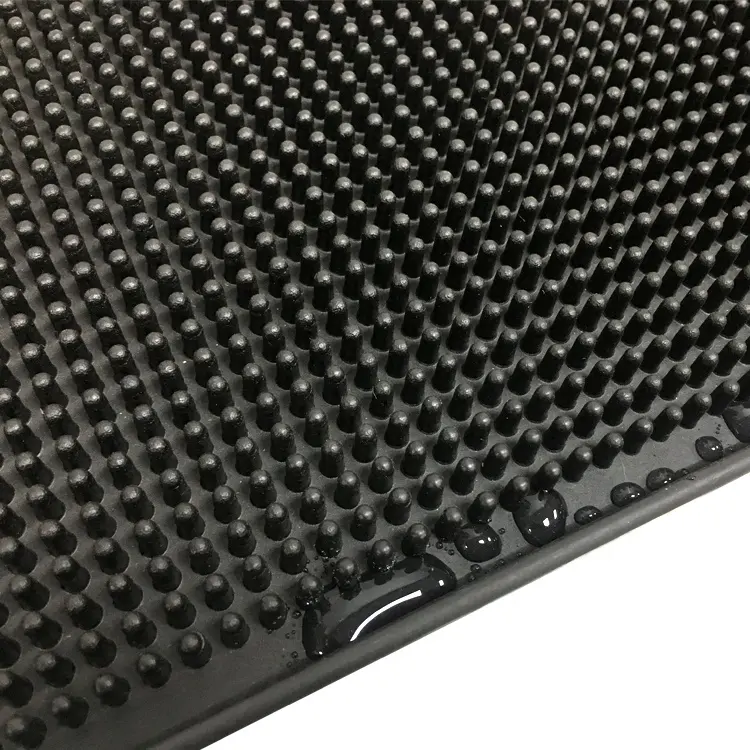 2x Chef-Hub Rubber Bar Mat 45x30cm Black Spill Mat Heavy Duty Non Slip Runner