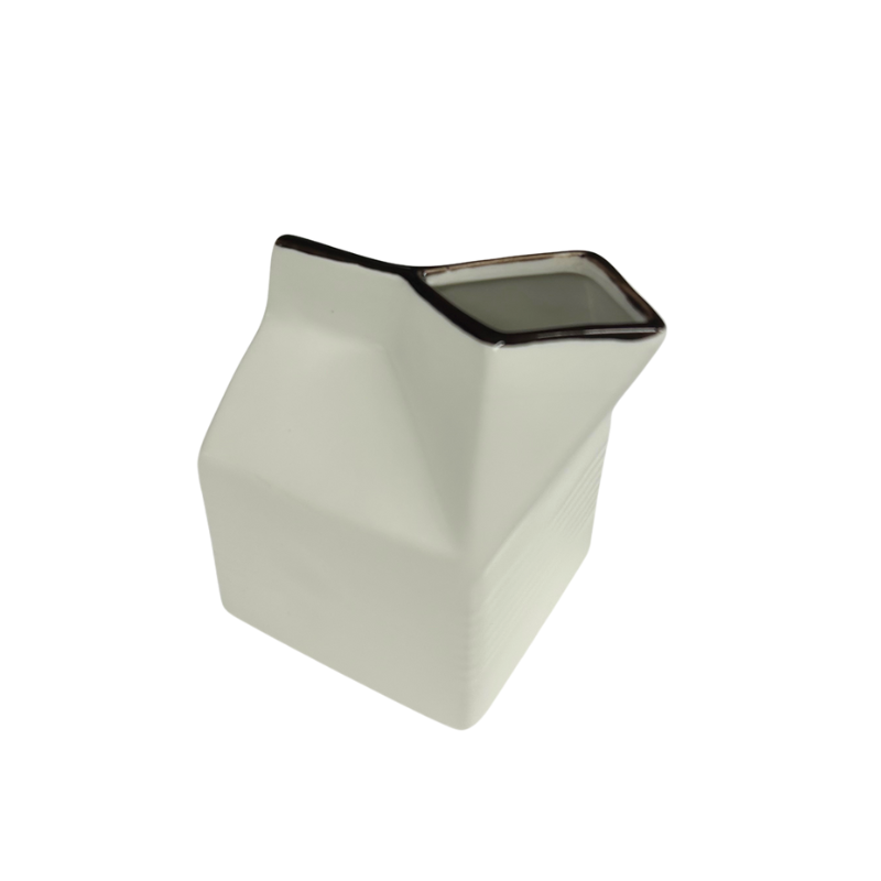 Quirky Porcelain Milk Carton Jug - 200ml Commercial Grade