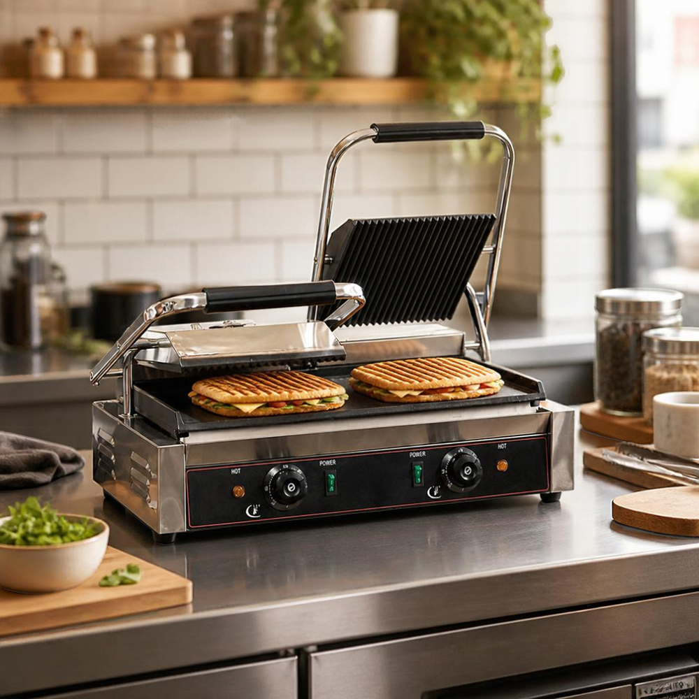 Chef-Hub Electric Double Contact Grill / Panini Grill