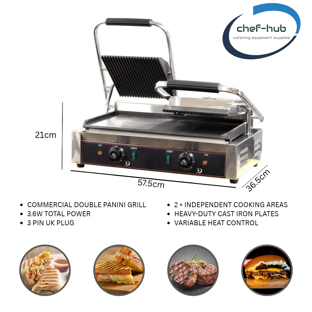 Chef-Hub Electric Double Contact Grill / Panini Grill