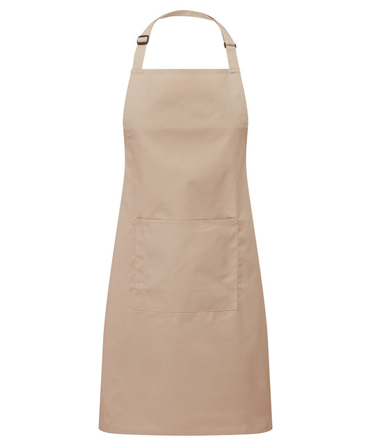 Basic Bib Apron with Pocket - Latte