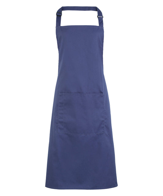 Basic Bib Apron with Pocket - Marine Blue