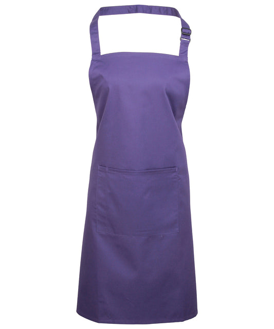 Basic Bib Apron with Pocket - Purple