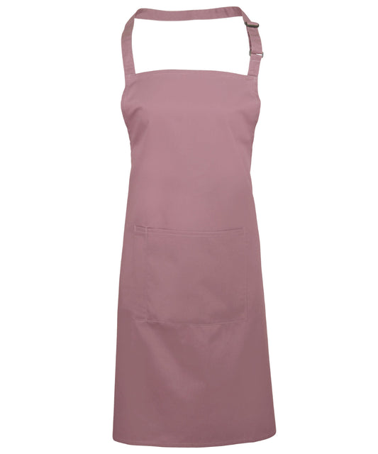 Basic Bib Apron with Pocket - Rose