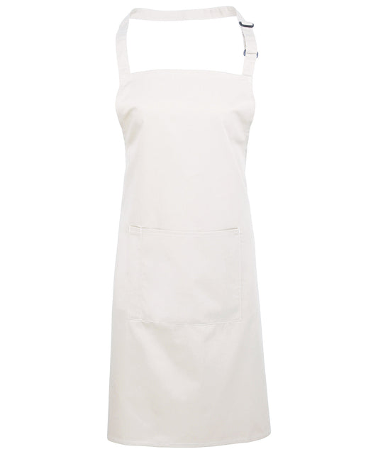 Basic Bib Apron with Pocket - White