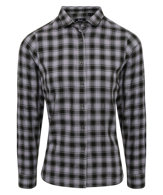 Ladies Mulligan Check Cotton Shirt - Steel / Black