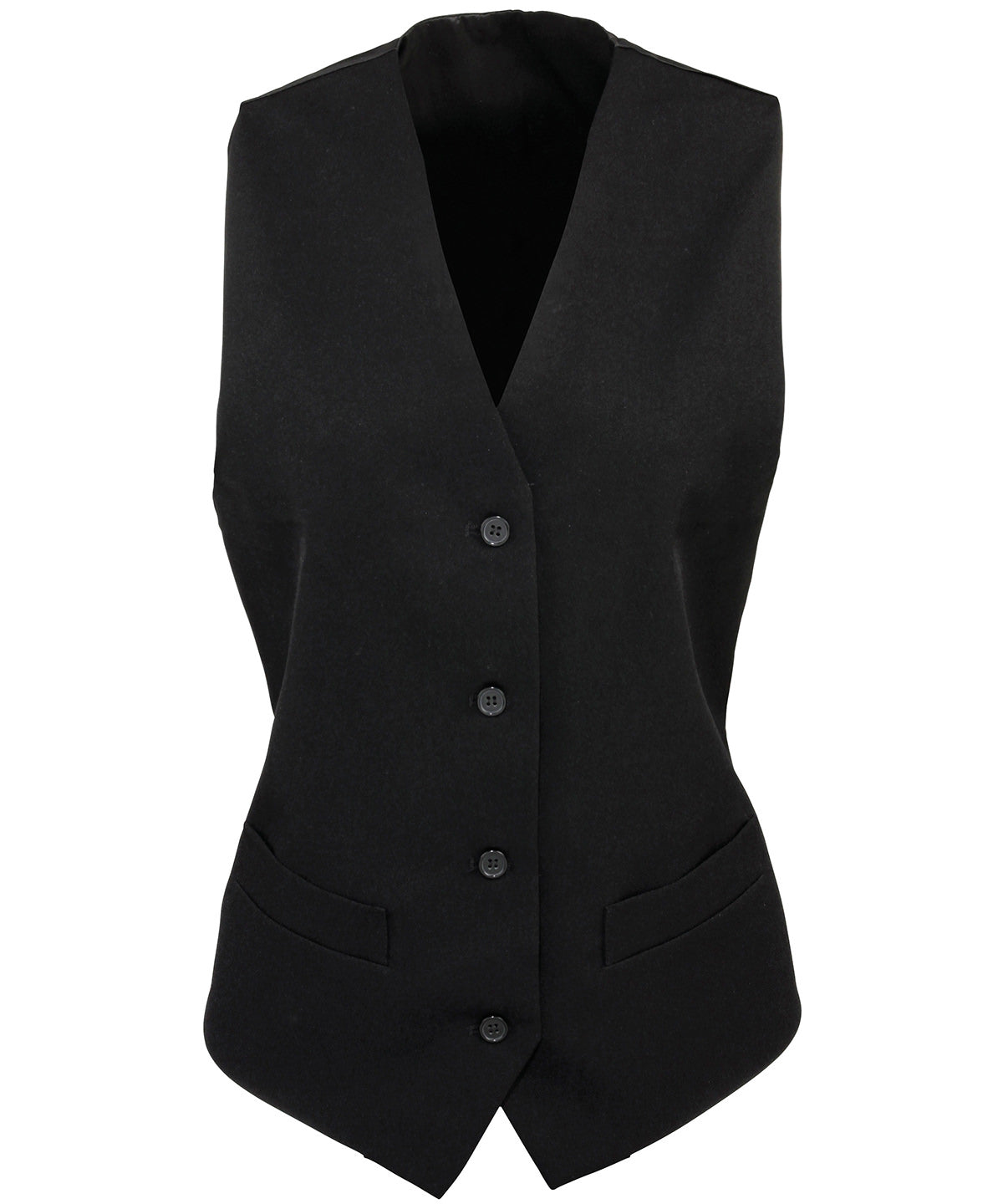 Ladies Polyester Waistcoat - Black