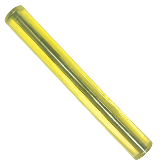Yellow cylindrical object on a white background