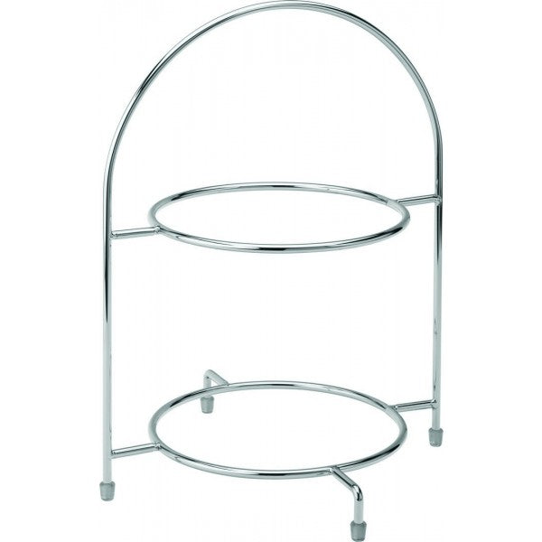 Stainless Steel Vintage Afternoon Tea Stand – Small 2-Tier Display