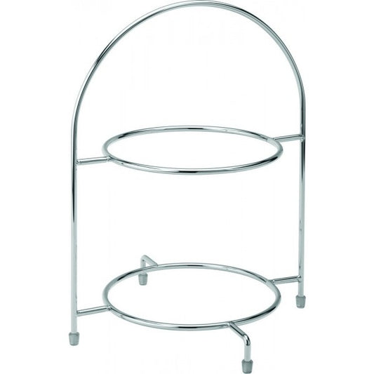 Stainless Steel Vintage Afternoon Tea Stand – Small 2-Tier Display