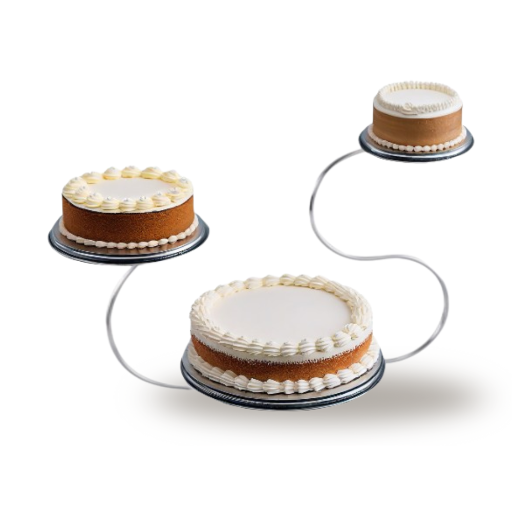 Unique "Swan" Design 3-Tier Wedding Cake Stand | Polished Stainless Steel Silver Dessert Display